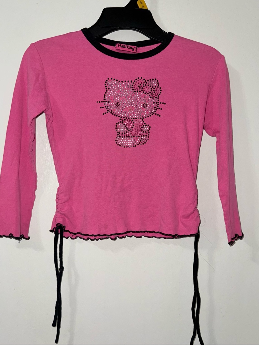 Hello Kitty Hot Pink Long Sleeve Top with Black Trim
